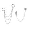 Jewelry Korean Hip Hop Titanium Steel Chain Threader Drop Cuff Earrings Unisex