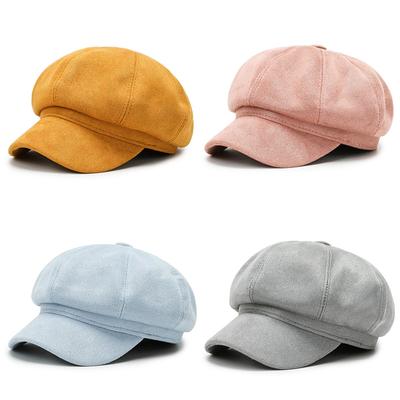 Arrive Femmes Féminin Crème solaire Nouveauté Chapeaux Casquette de peintre Octogonale Casquettes de gavroche Chapeau gavroche Gatsby Béret Conduite Baker à visière