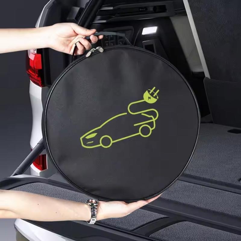 Electric Car Battery Jumper Cable Plugs Bag Waterproof Ev Car Charging Cable Sockets Storage Organizer For Charging Cables Cords