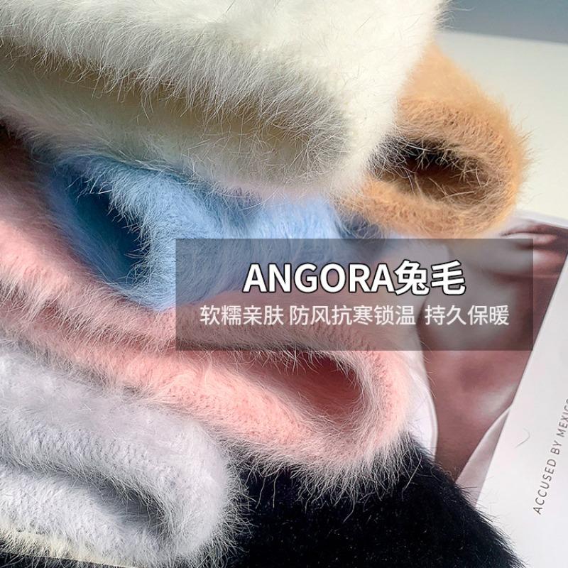 Face Rabbit Fur Bucket Hat Women Winter Warm Bucket Hat Plush Autumn and Winter Basin Hat Light Luxury Hat Women