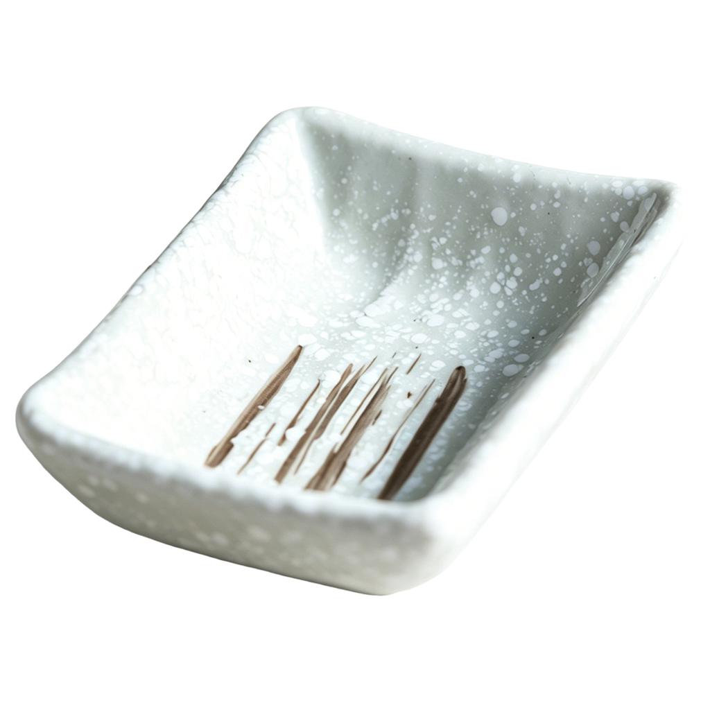 Japanese Sauce Rectangular Dish Household Seasoning Dish Mustard-Soy Small Dish Ceramic Plates Tableware Home Kitchen Supplies