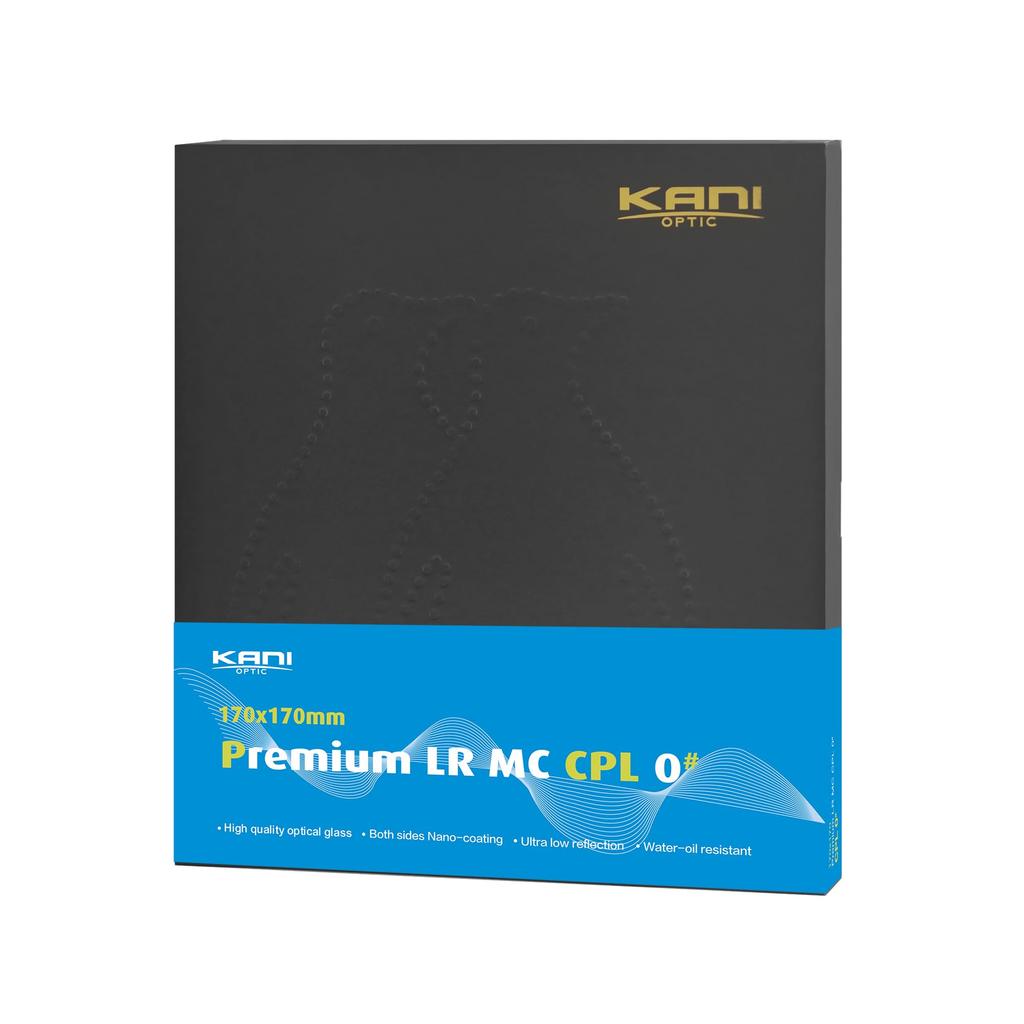 KANI 170mm Wide Square PL ZeroSharp Series Premium LR MC CPL Natural Circular Polarizing Filter with Low and Nano Coating Filter, 0# Reflection,