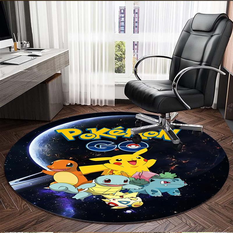 Pokemon Print Round Rug, Washable Floor Carpet, For Entryway Dorm Laundry Room Office Study, Home Decor Birthday Christmas Gift