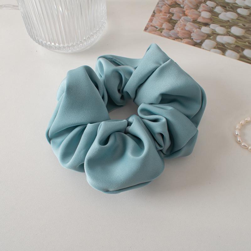 Chouchou d'été en satin et tulle à pois violets - Élastique à cheveux pour femme à haute élasticité