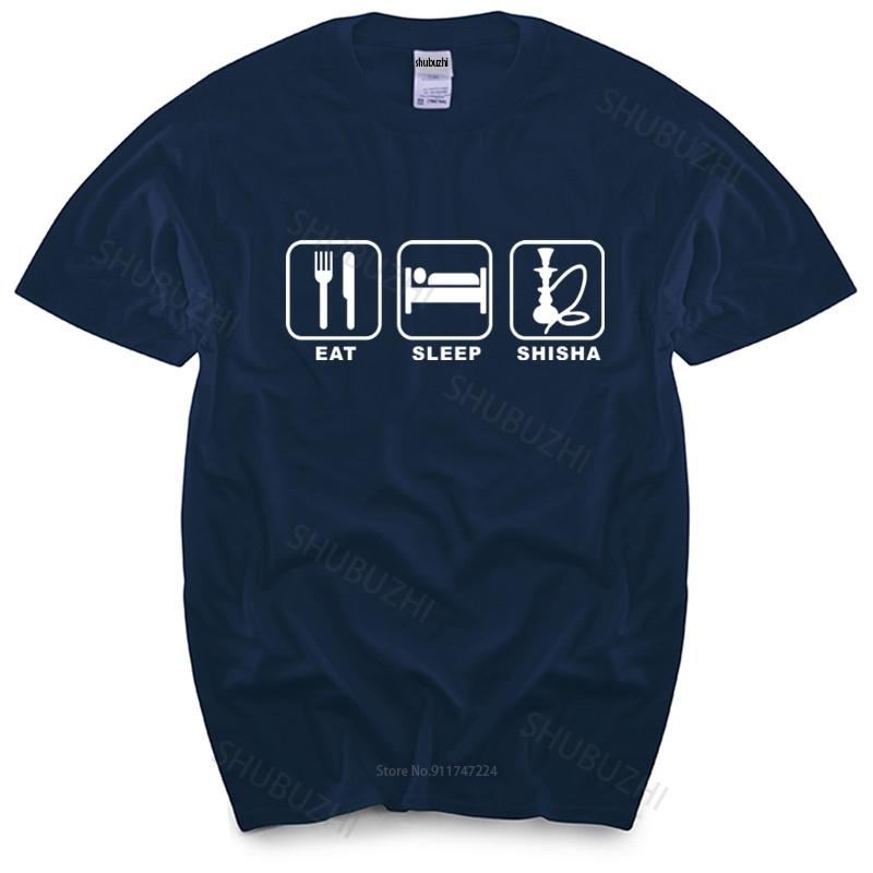 summer tshirt men brand teeshirt eat sleep shisha mens t shirt humour birthday gift hookah nargile new cotton man t shirt