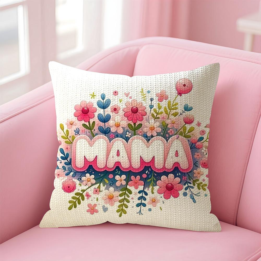 MaMa Cushion Cover Comfort Sofa Bed Silky Elegant Invisible Zipper Decorative Holiday Gifts