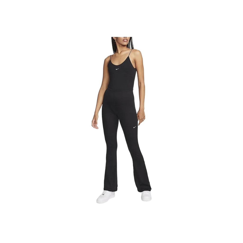 Nike Sportswear Chill Knit High-Waisted Slit Flare Casual Pants Women Bottoms Black FQ2114-010