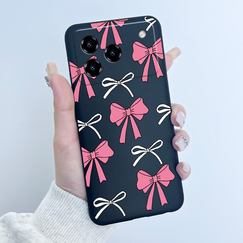For ZTE Blade A76 4G /ZTE Blade A36 Case Cute Love Rabbit Cartoon Black Soft Silicone Protect Cover For ZTE A76 A36 Phone Casing