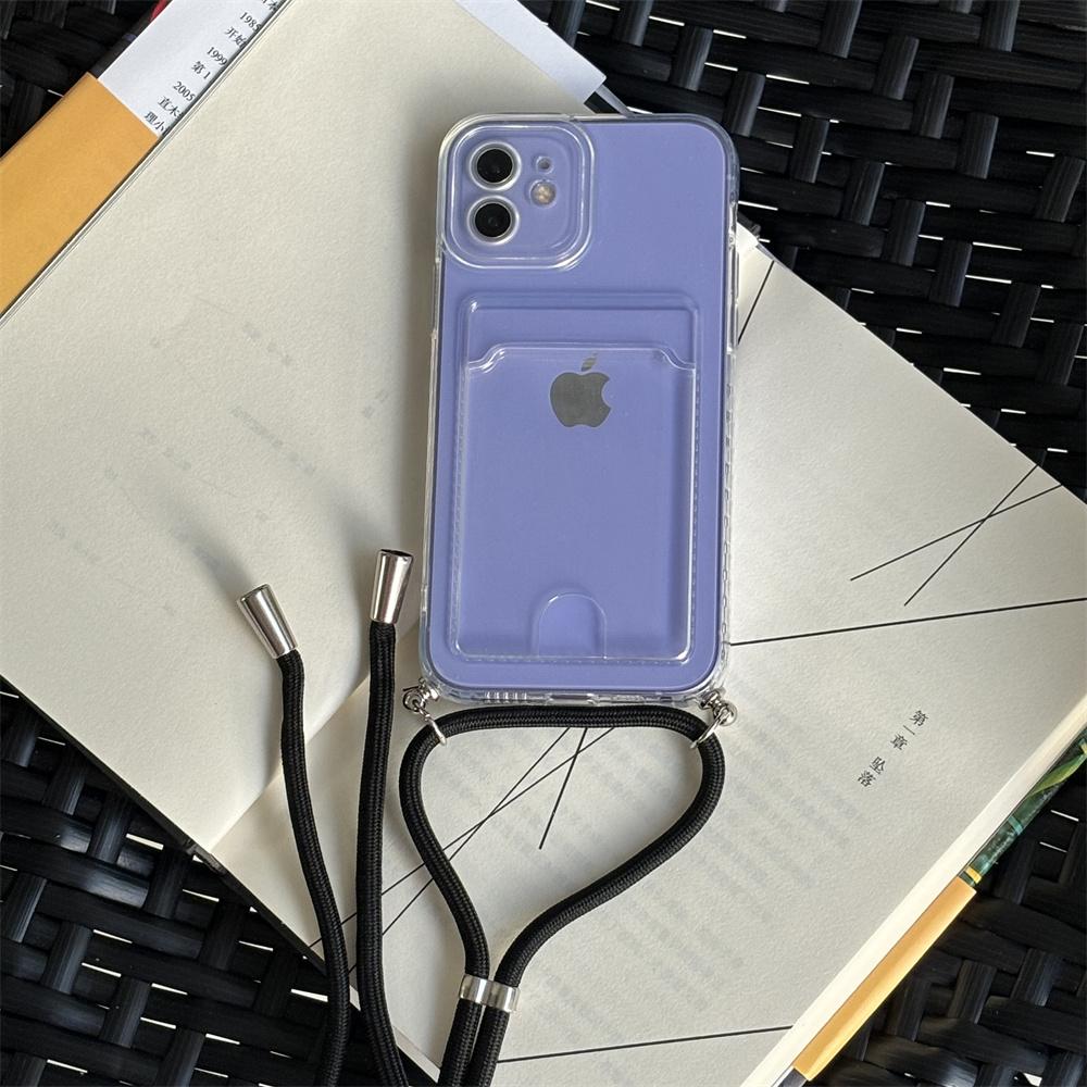 Funda Poco X7 Pro Crossbody Lanyard Cord Silicone Transparent Case For Xiaomi Poco X7 Necklace With Strap Card Slots Cover