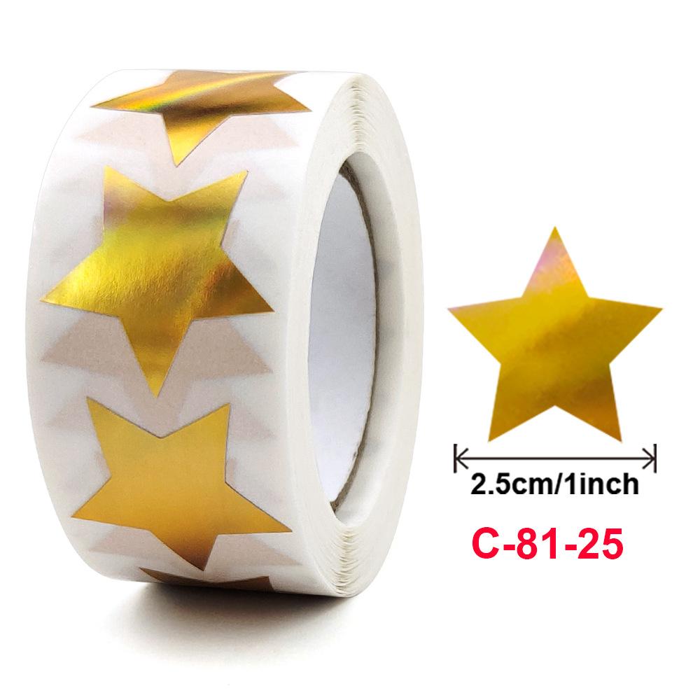 500pcs Colorful Star Adhesive Holographic Star Stickers Scrapbook Sticker Roll Labels For Kids DIY Gift Kids Reward School Craft