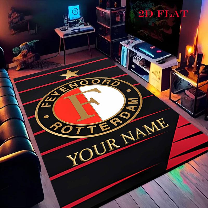 Custom Feyenoord Carpet Rug for Living Room Bedroom Home Sofa Decoration,Kids play Nonslip Floor Mat