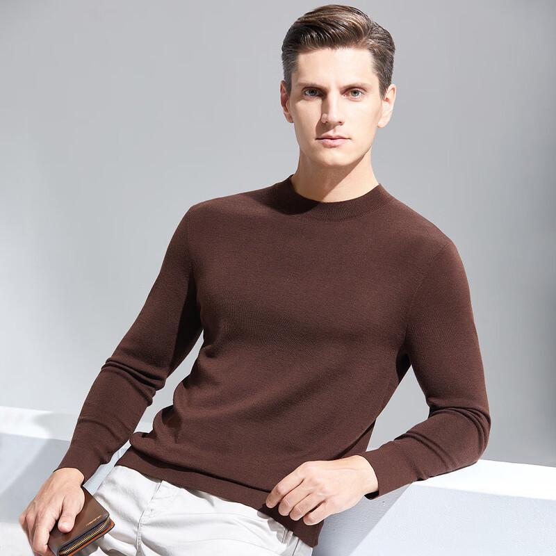 Antonio Men's Merino Wool Mock Neck Pullover Sweater