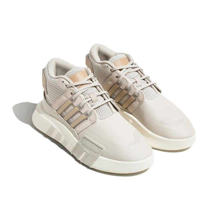 Adidas EQT Bask Adv V2 Classic Retro Fabric Leather Slip Resistant Durable Lightweight Mid Top Casual Running Shoes Unisex Sneakers Beige Brown ID4070