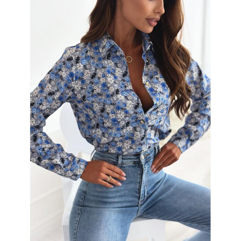 GMXIA Women's Fashion POLO Neck Long Sleeve Casual Blouses & Shirts