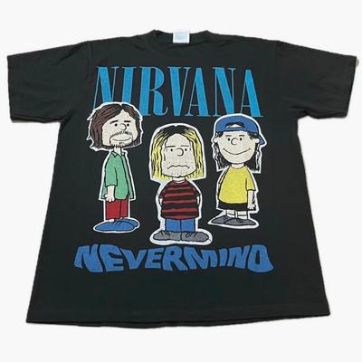 Vintage NIRVANA Peanuts Snoopy XL Kurt Cobain Nevermind Parodie Trupa Rock REPRODUCERE