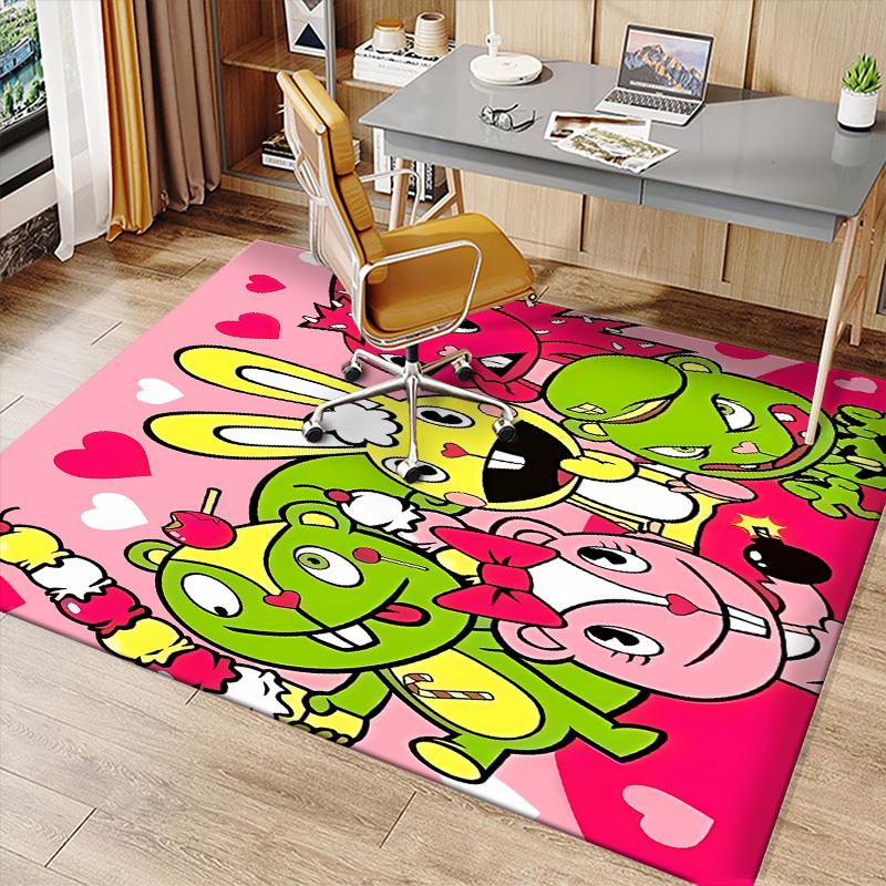 Happy Tree Friends3 Printed Absorbent Washable Carpet, Non-Slip Bathroom Mats, Kitchen Rugs, Yoga Mat,Living Room Entrance, Camping Picnic Rugs