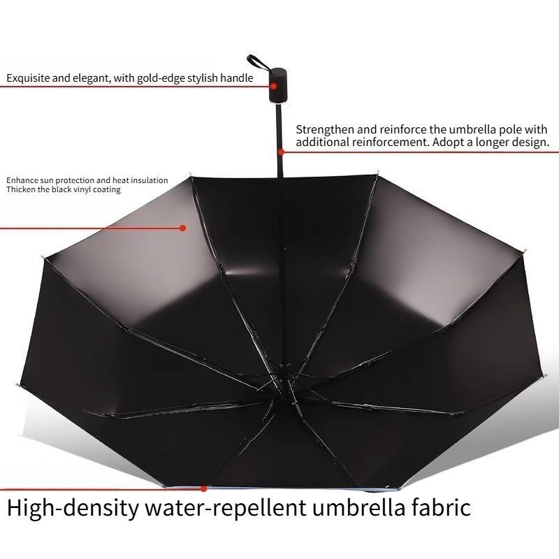 1PC automatic umbrella sunscreen sunshade tri-fold umbrella folding UV vinyl sun umbrella