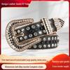 Western Cowboy Diamond Rhinestone Belt with Alloy Pin Buckle - Unisex Style
