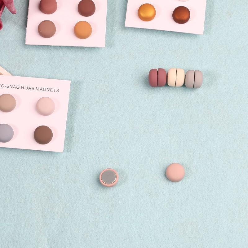4x Safe Hijab Brooch Strong Metal Magnet Hijab Clip Luxury Accessory No Hole Pins Brooches For Muslim Scarf Party Decor