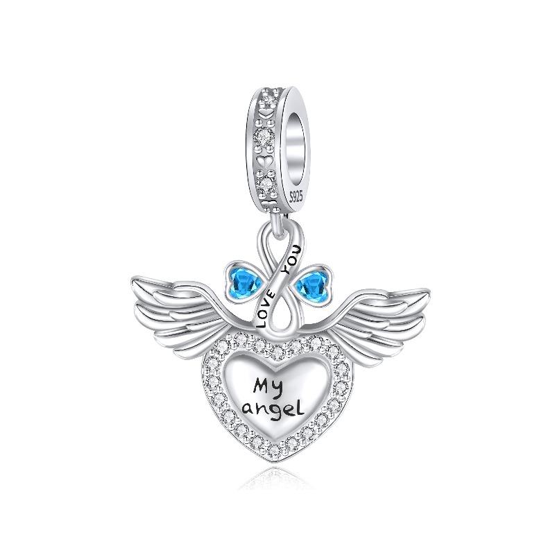 New Copper Angel Wing Charms Heart Bird Pig Pendants Fit Original Bracelets Necklaces Womens Fine Diy Jewelry Gifts