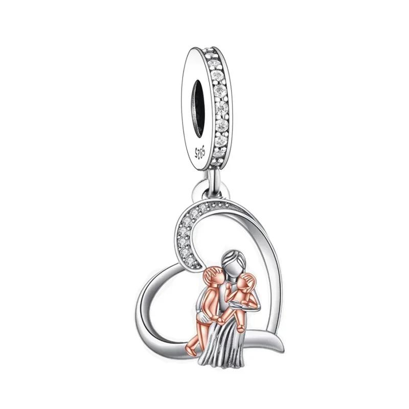 

Fit Original Pan Charm Bracelet 925 Silver Family Father Daughter Mother Son Baby Bead For Making Child Berloque