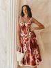 2026 Fashionable Spaghetti Strap Lace Linen Patchwork Dress