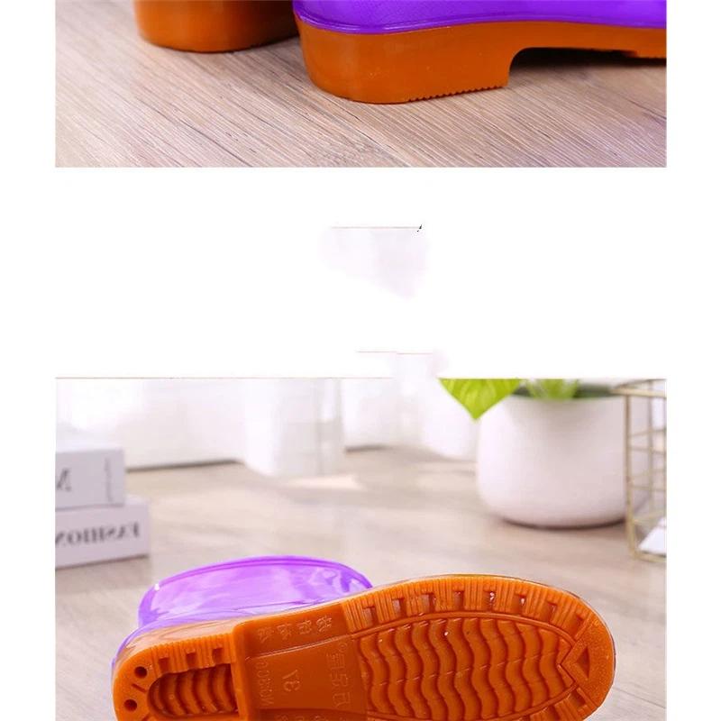 Stivali da Pioggia Corti Impermeabili Antiscivolo Moda Donna Scarpe di Gomma per Lavoro in Cucina