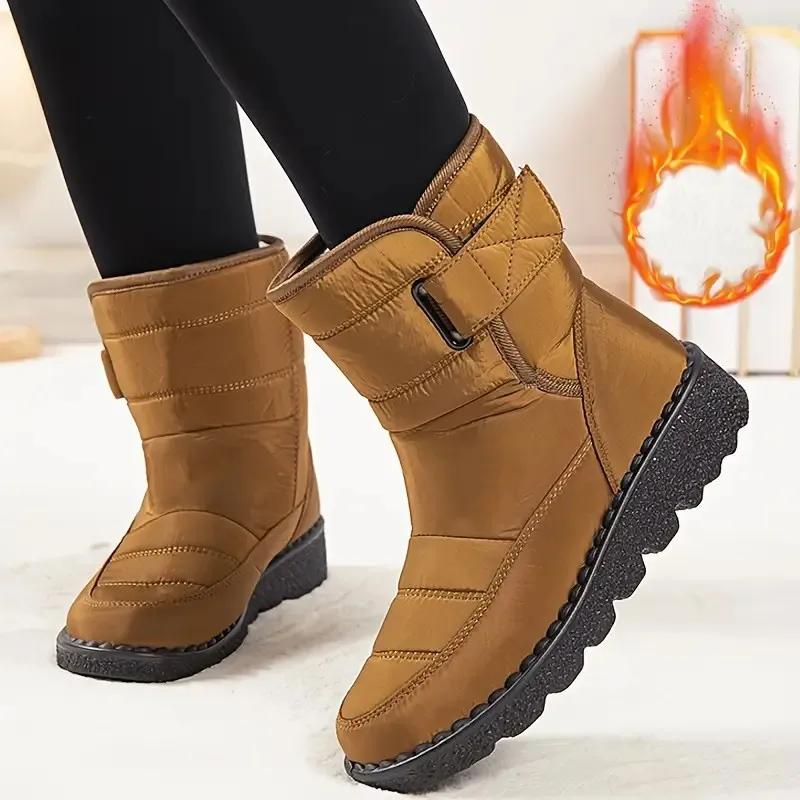 Fashion Plus Size Down Waterproof Snow Boots for Women Winter Thick Plush Warm Cotton Padded Shoes Woman Non Slip Platform Ankle Boots