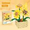 Fiori Simulati Mattoncini da Costruzione Bouquet Fai da Te Modello in Vaso Mattoncini Giocattolo Per Regali
