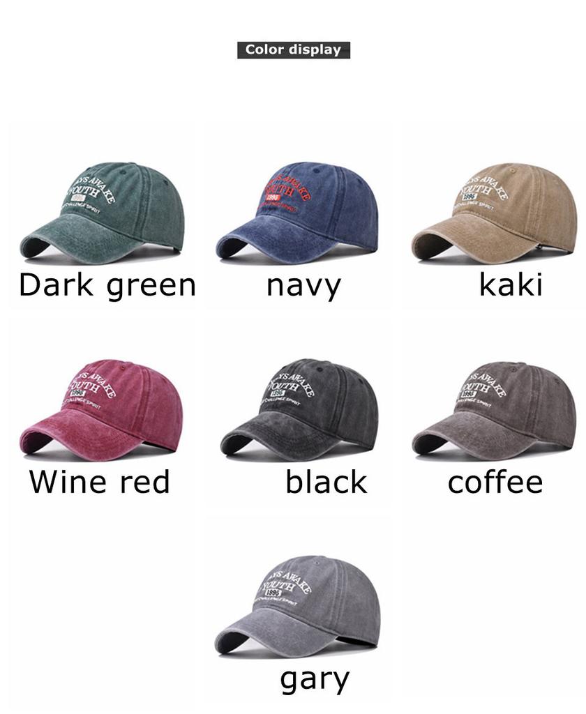 Hat Youth Letter Embroidered Baseball Hat Pure Cotton Sun Hat Visor
