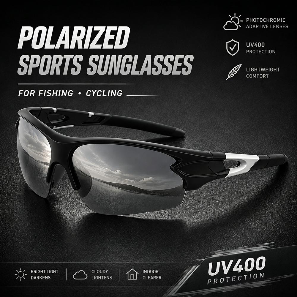 Sports Sunglasses Men Women UV400 Protection Lightweight Wrap Around Cycling Driving Fishing Outdoor Shades