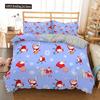 Red Christmas King Queen Duvet Cover Cartoon Santa Claus Bedding Set For Kid Boy Girl Happy Holiday 2/3pcs Polyester Quilt Cover