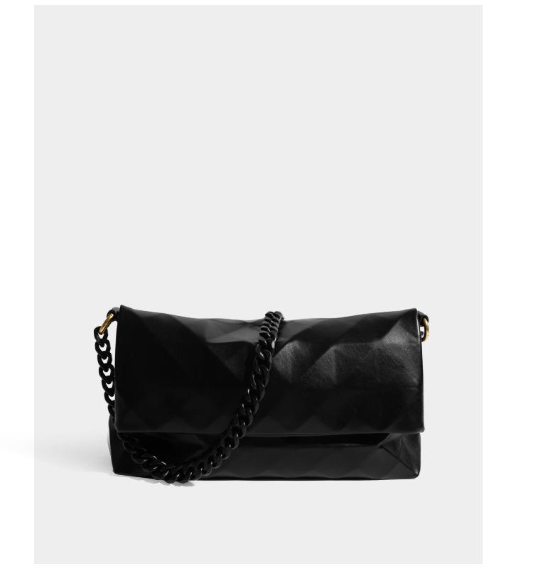 

Niche high-end geometric diamond underarm bag shoulder bag 2024 new version OL women s bag chain bag messenger bag чорний