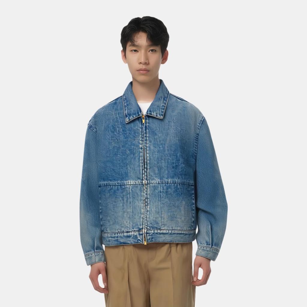 Fear Of God Drop Shoulder Zipped Denim Jacket FG830-001DNM-436