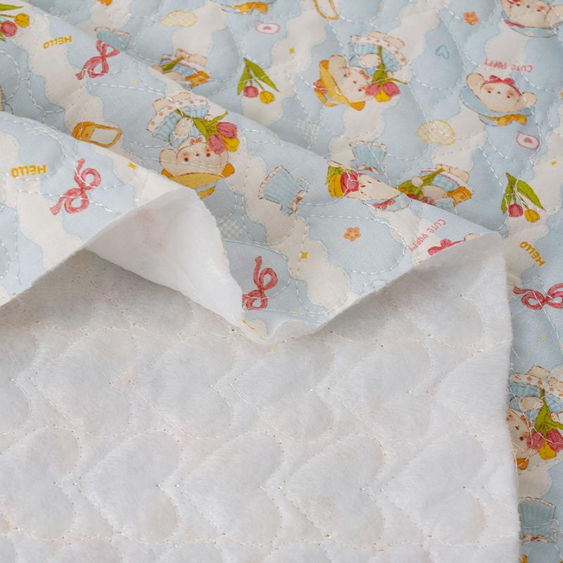 0.5m/1m Puppy Printed Heart-shaped Quilted Cotton Fabric For Sewing Gloves Children's  Jackets Makeup Bags Handmade DIY Fabric