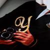 Crystal Rhinestone 26 Letters Women Collar Brooch Elegant Temperament Pin Jewelry