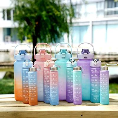 Portable Water Bottle Motivational Sports Water Bottle with Time Marker Leak-proof Cup for Outdoor Sport Fitness BPA Free