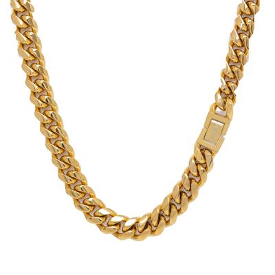 Halskette Kihei Halskette Halskette Kihei Kette Halskette Gold Halskette 18K Vergoldetes Silber Hip Hop Breite 12mm Herren Herren