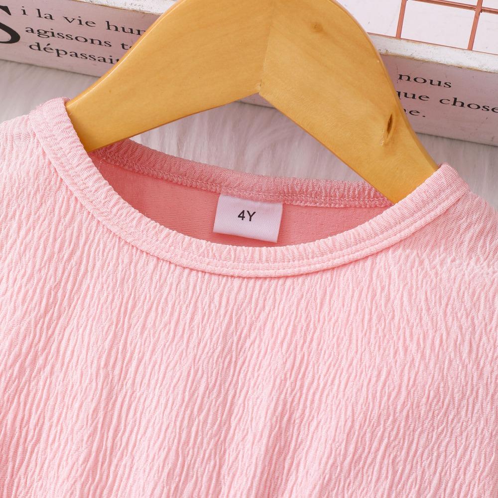 2-7Y Long-Sleeved Dress Girls Solid-Color Rose Print Dress Girls Fall/Winter Base Layer Skirt