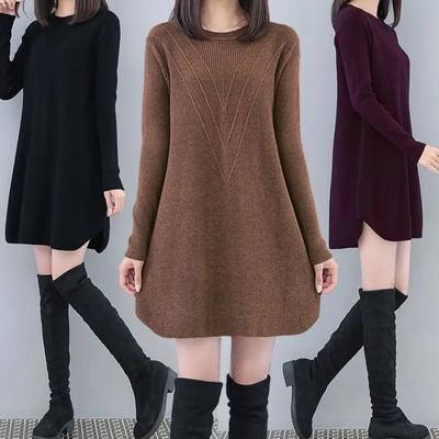Autumn Winter Women Knitted Sweater Pullover Warm O-Neck Loose Pregnant Jumper Female Tops Ladies Long Sweaters 5XL