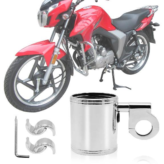 200 Chrome Handlebar Mount Motorcycle Metal Cup Holder Rotate 360 Degrees