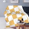 Gold-Weiß-Schachbrettmuster Decke Fleece Sofa Überwurfdecke Warm für Zuhause Schlafzimmer Outdoor Decken Tagesdecke Steppdecke