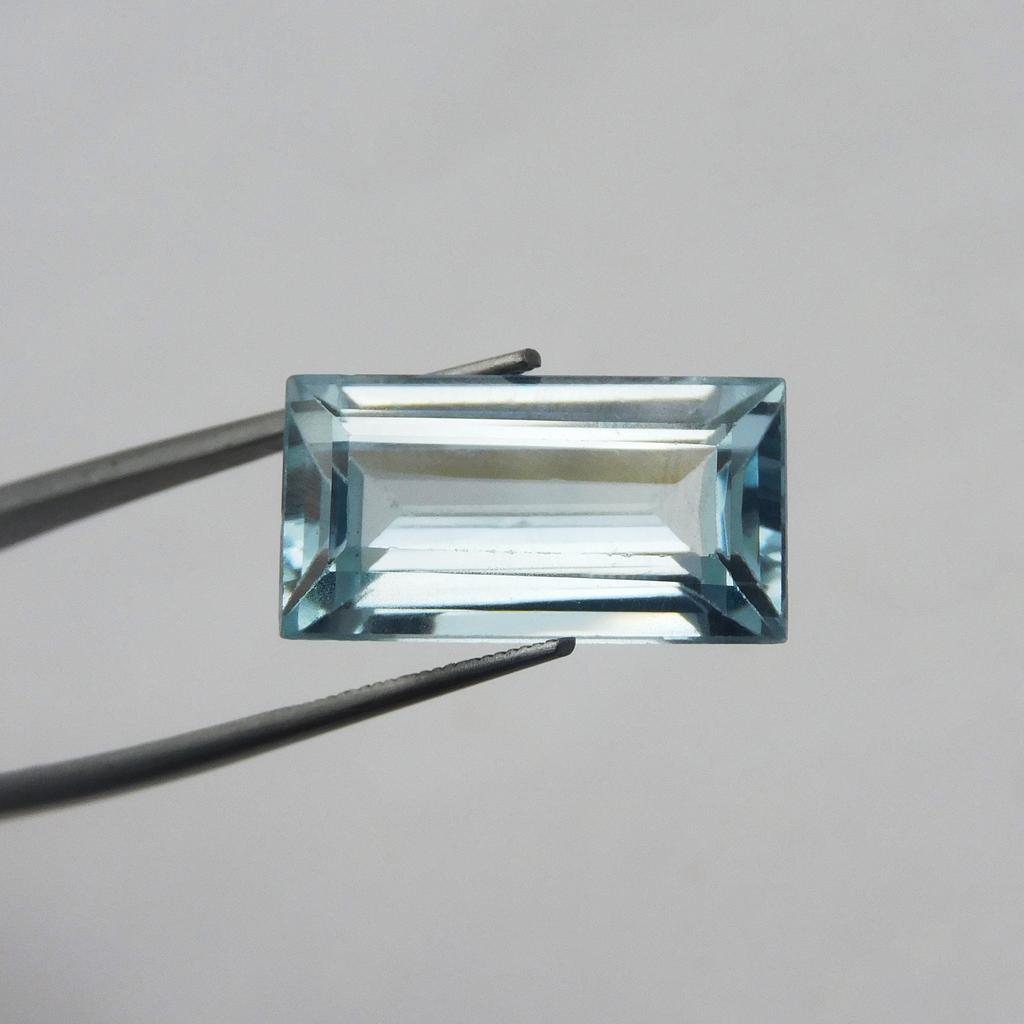 17.40 Ct Natural Baguette Cut Loose Gemstone   A++ Blue Aquamarine
