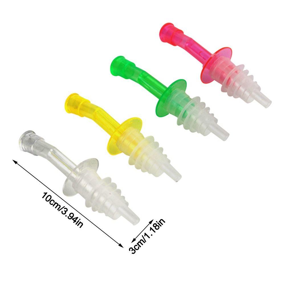 4Pcs Reusable Plastic Bottle Stopper Dustproof Leakproof Wine Mouth Multicolor Curved Spout Bottle Plug Kitchen Use