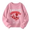 Boys and girls round neck plus velvet pullover printed top sweatshirt