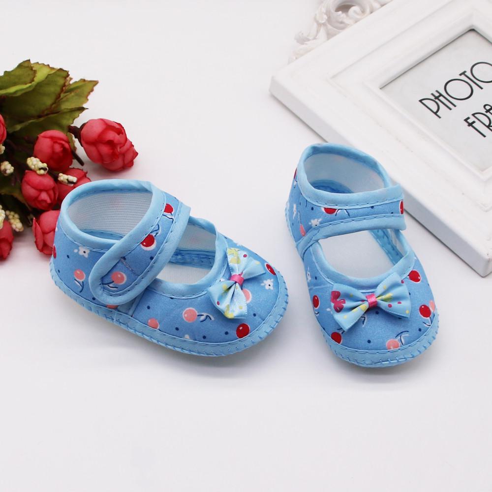 Newborn Infant Baby Bow Girls Soft Sole Prewalker Warm Casual Flats Shoes