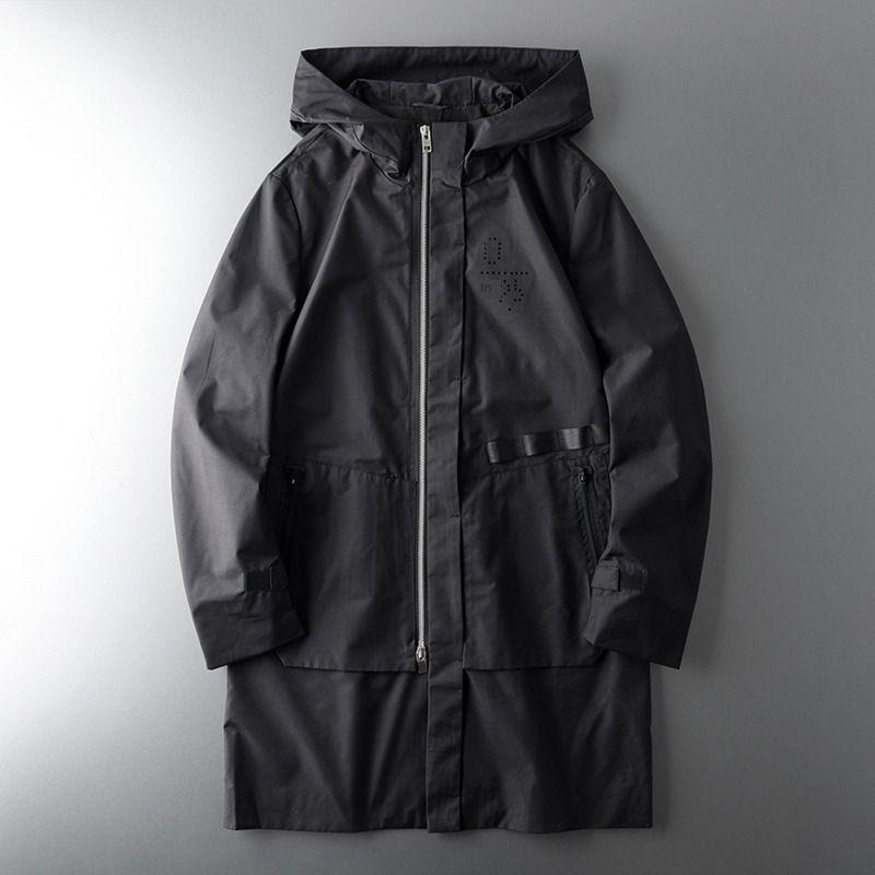 First-Line Label Cutting Mid Length Long Length Sports Export Original Trench Coat Black M