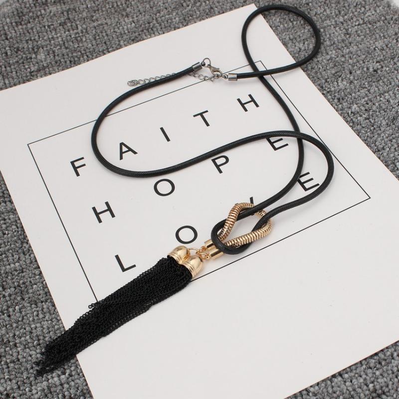 Collier à long pendentif à pompon géométrique simple et tendance, polyvalent, pour femme, chaîne de pull créative, accessoires de bijoux, cadeaux