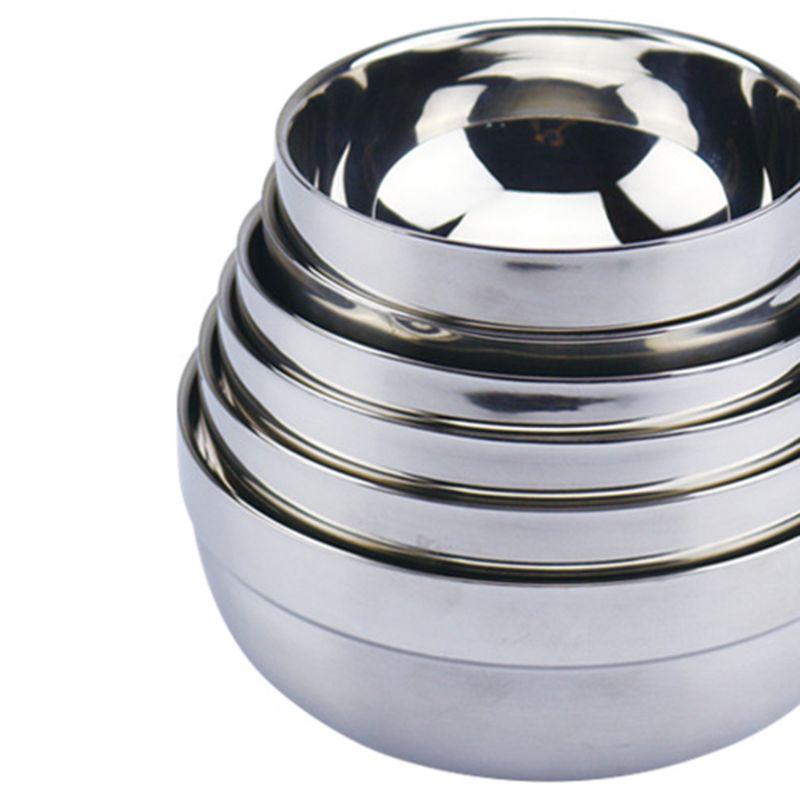 Eco-friendly Double Layer Anti-Rust Stainless Steel Classic Bowl Thermal Insulation Kitchen Flatware