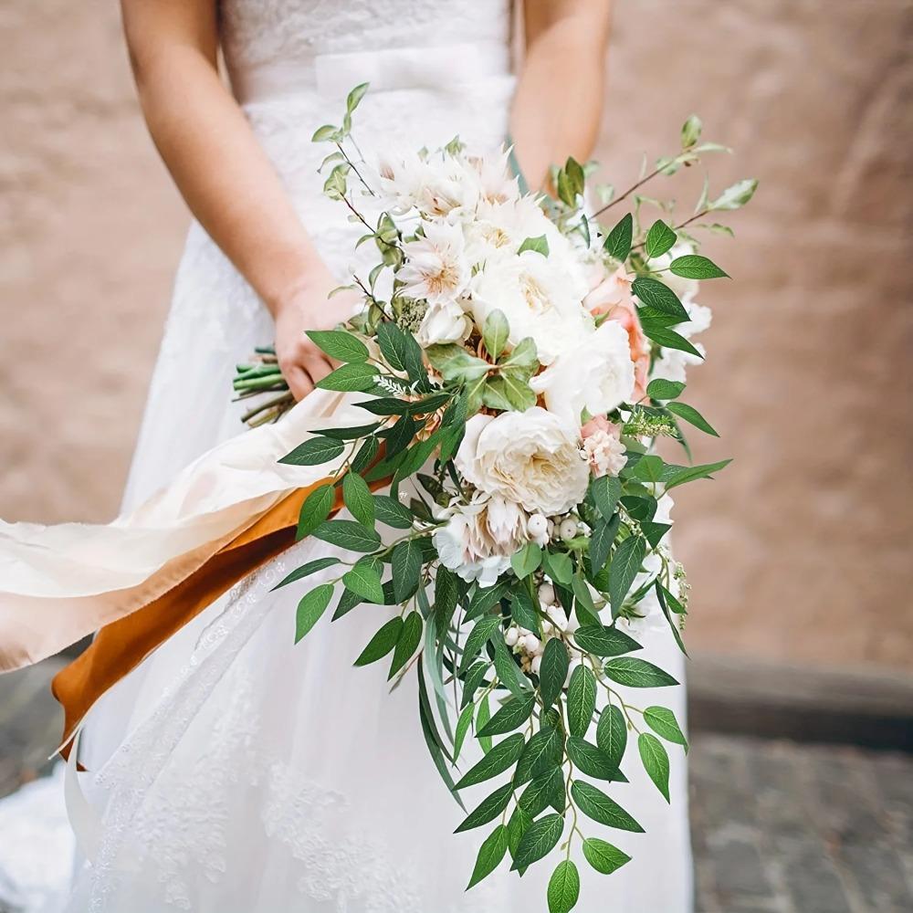 Long Artificial Willow Plants Leaves Branches Handmade Fake Plant  Home Garden Decor